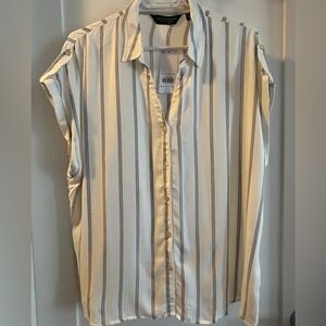 DOROTHY PERKINS Women’s Cream and Blue Striped Blouse